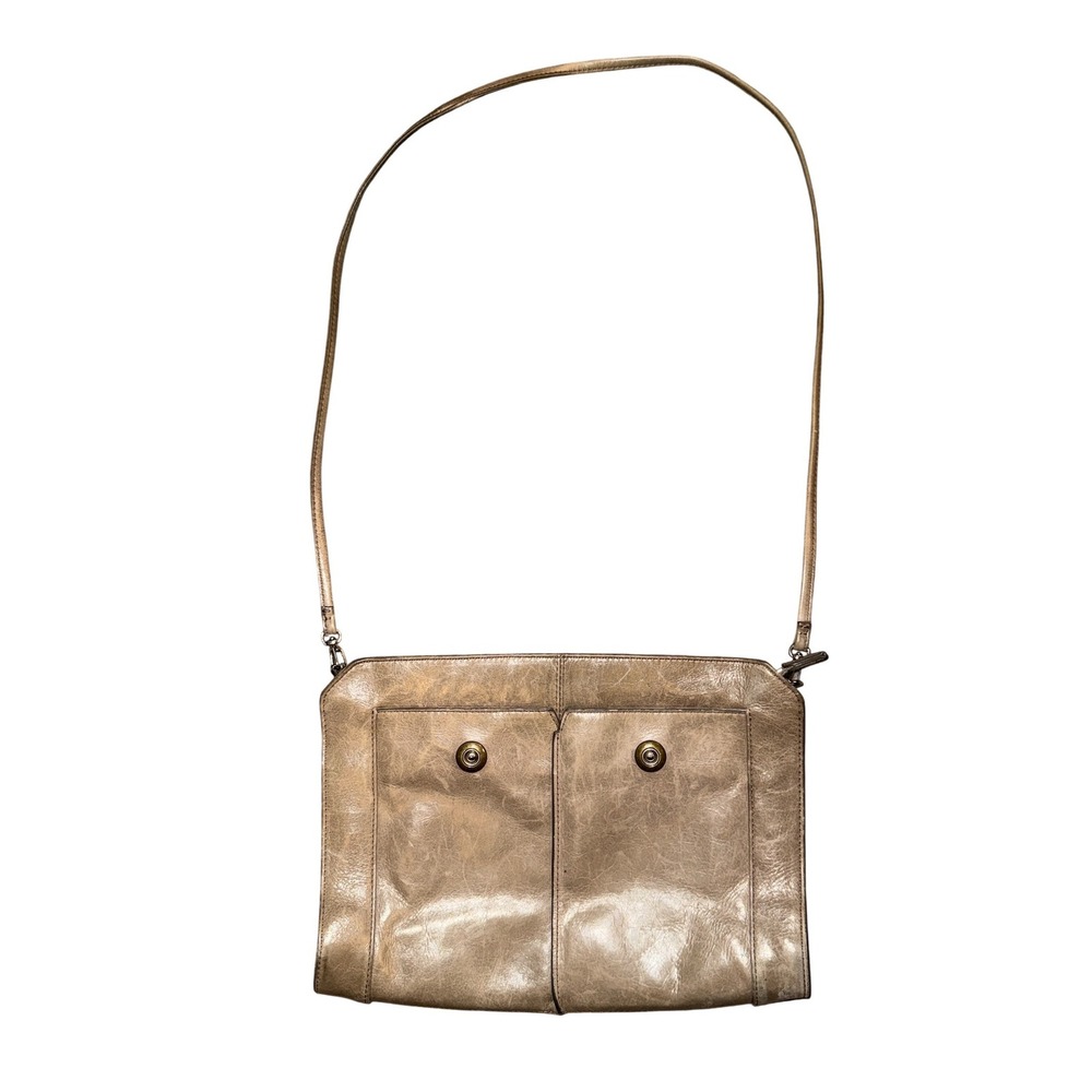 Hobo International Crossbody Bag Womens Small Metallic Bronze Leather Boho